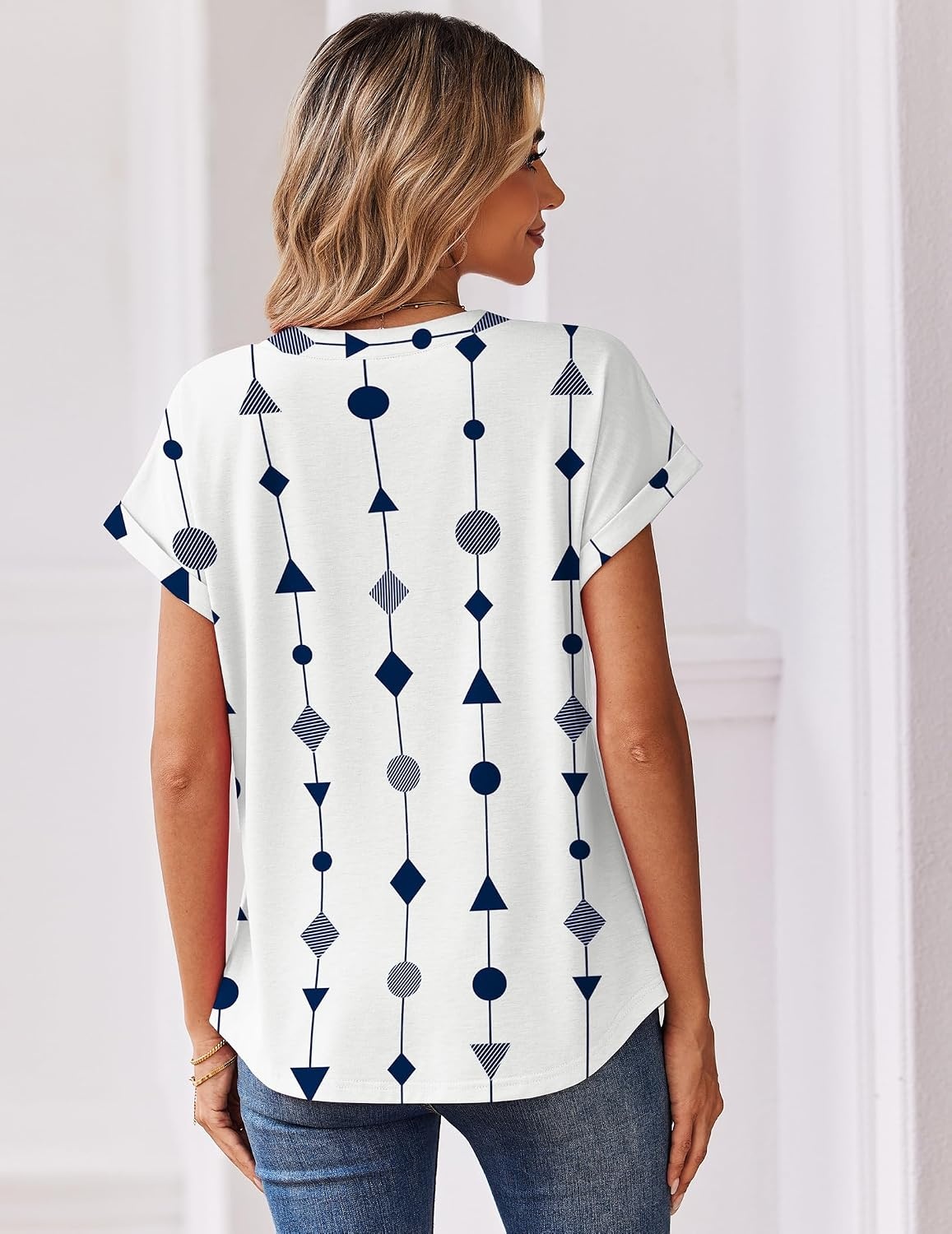 image:imageZeagoo Women Tops Short Sleeve T Shirts V Neck Dressy Casual Work BlousesJh599figure