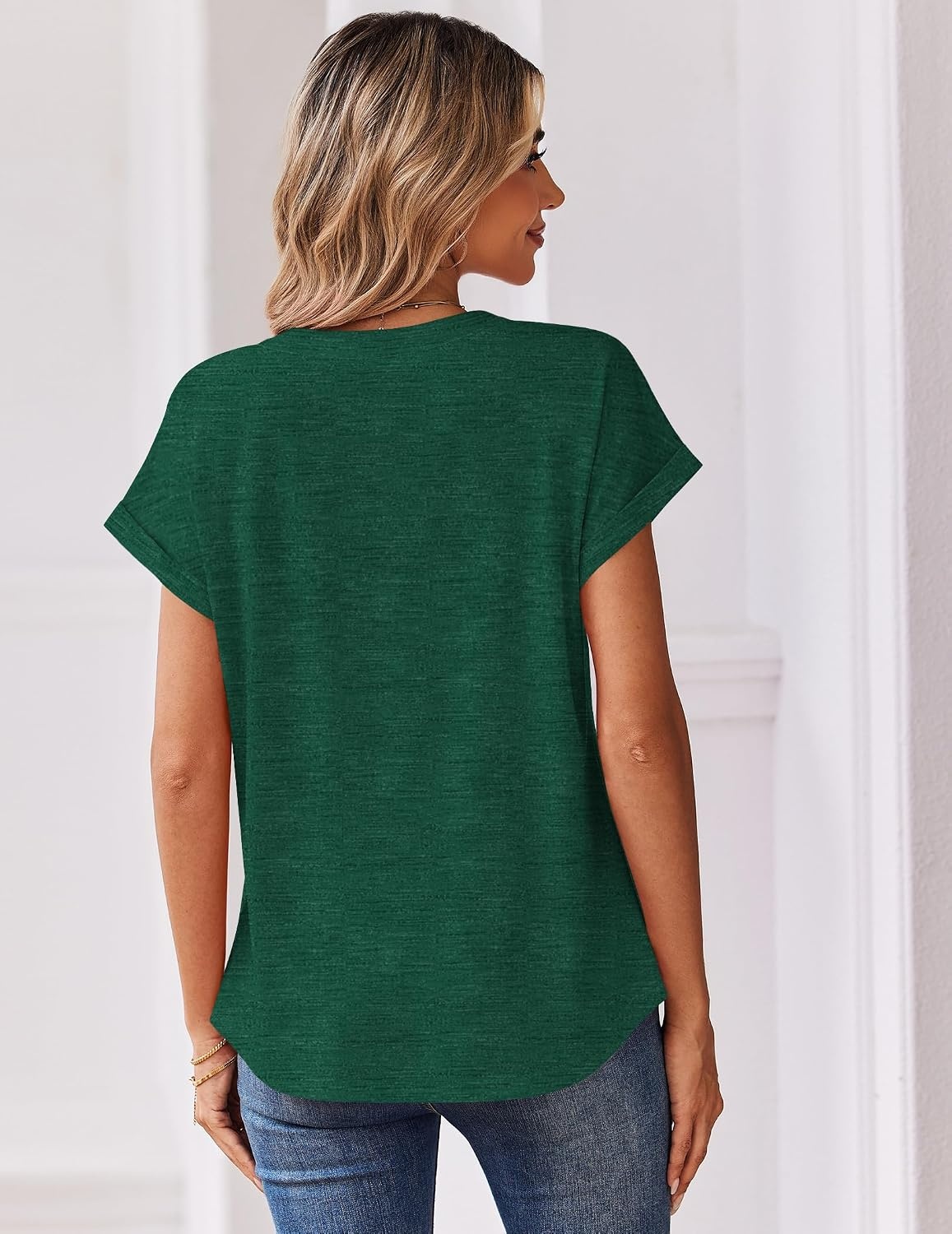 image:imageZeagoo Women Tops Short Sleeve T Shirts V Neck Dressy Casual Work BlousesSd484