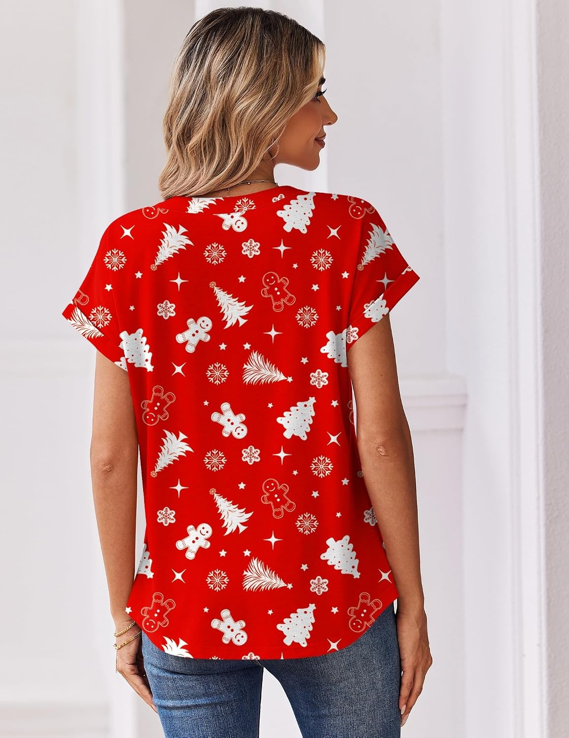 image:imageZeagoo Women Tops Short Sleeve T Shirts V Neck Dressy Casual Work BlousesSd737