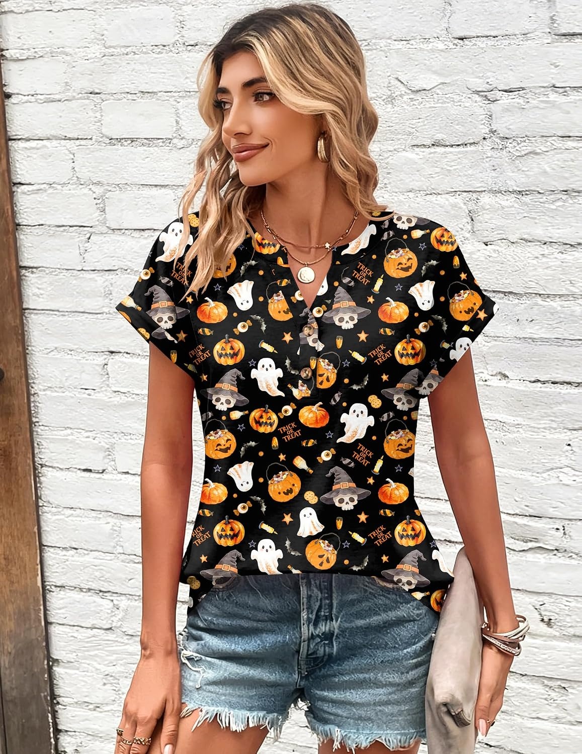 image:imageZeagoo Women Tops Short Sleeve T Shirts V Neck Dressy Casual Work BlousesWs116