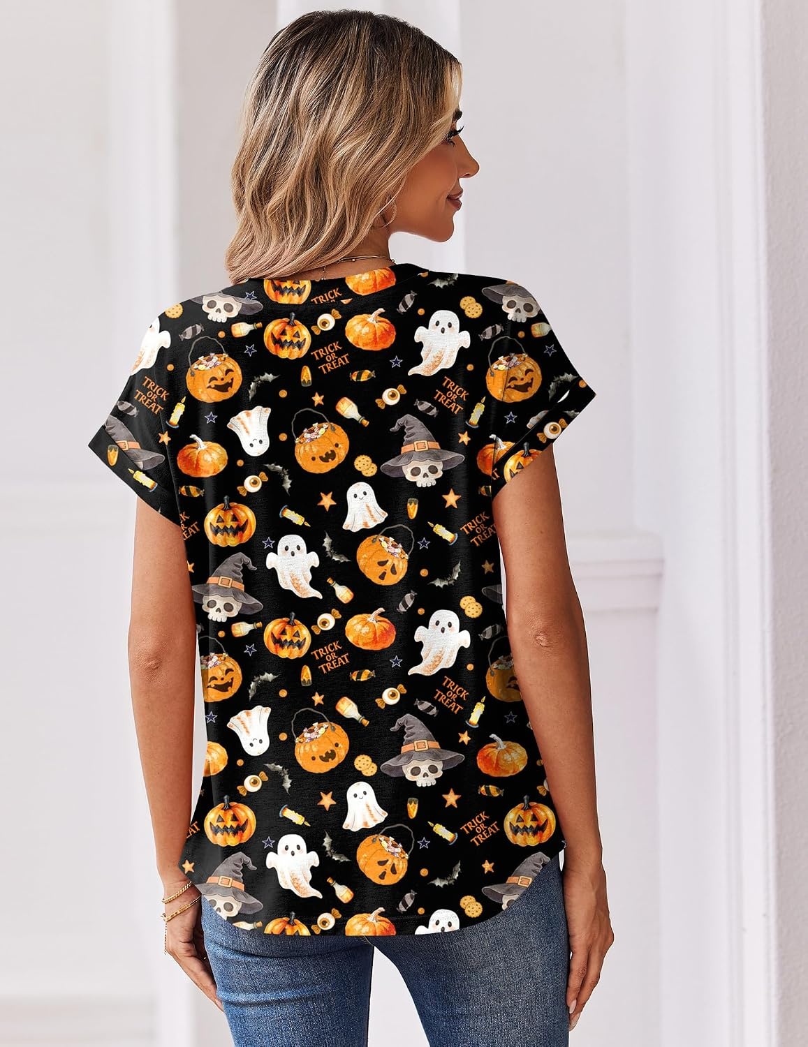 image:imageZeagoo Women Tops Short Sleeve T Shirts V Neck Dressy Casual Work BlousesWs116