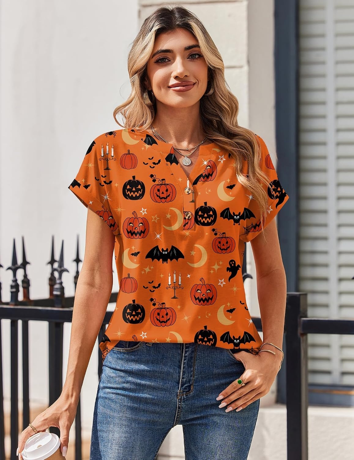 image:imageZeagoo Women Tops Short Sleeve T Shirts V Neck Dressy Casual Work BlousesWs85