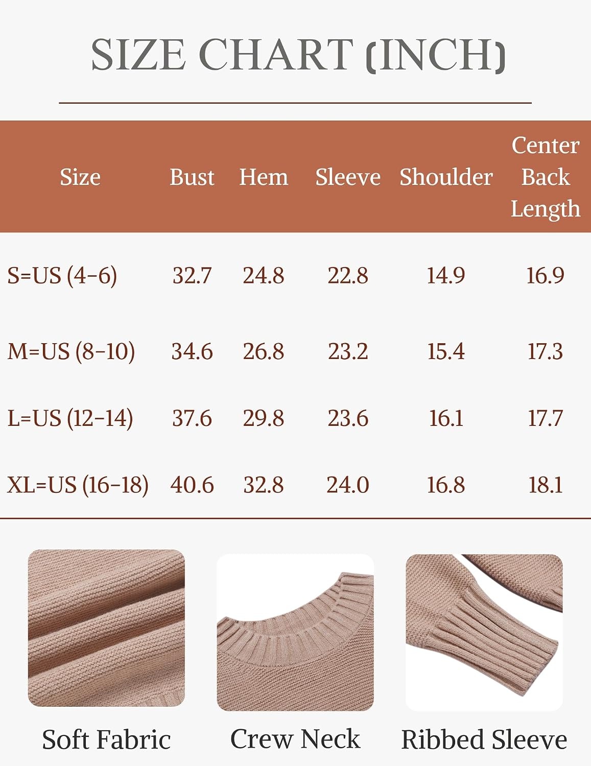 image:imageZeagoo Womens 2026 Fall Crewneck Cropped Sweaters Long Sleeve Knit TopsZblackflower