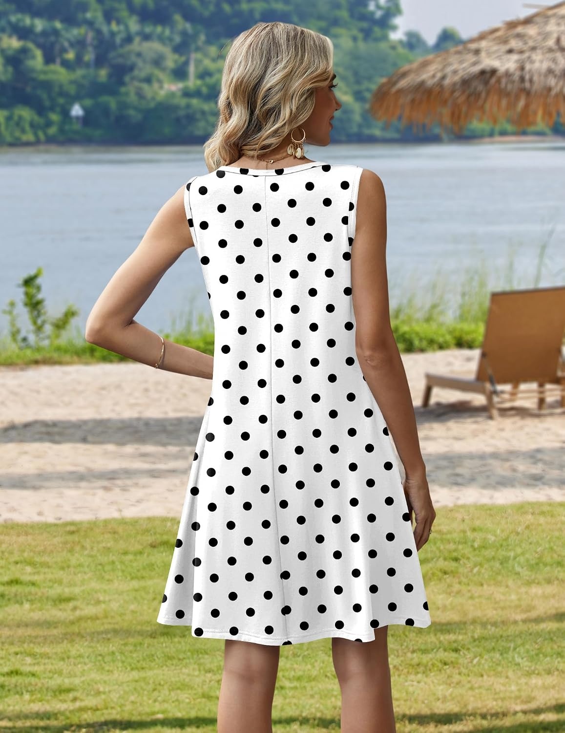 image:imageZeagoo Womens Summer Dress 2026 Sleeveless Casual ALine Tshirt SundressesJh592