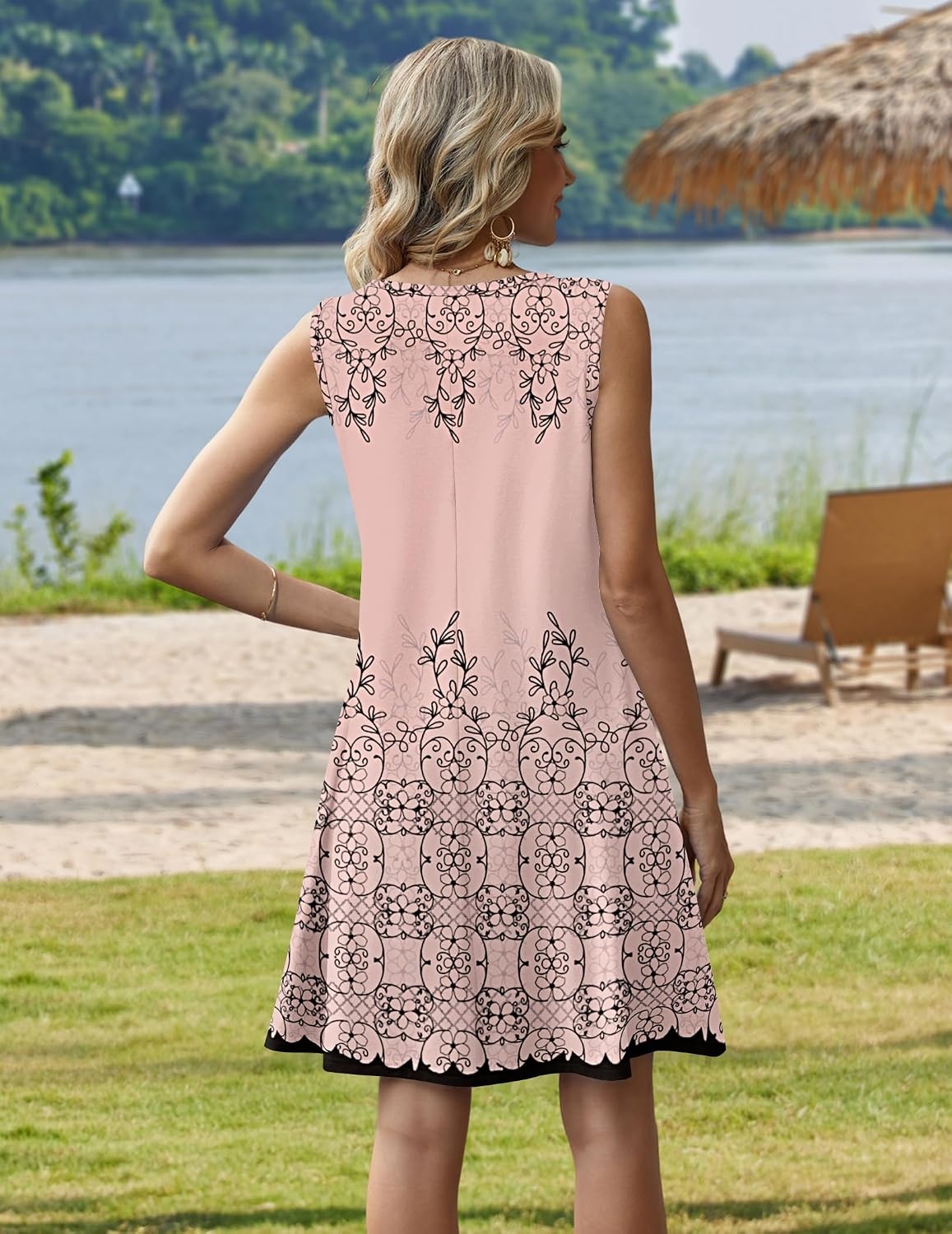 image:imageZeagoo Womens Summer Dress 2026 Sleeveless Casual ALine Tshirt SundressesSf190