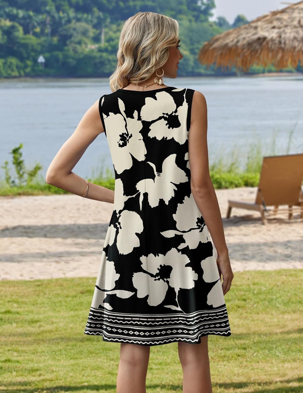 image:imageZeagoo Womens Summer Dress 2026 Sleeveless Casual ALine Tshirt SundressesSf350