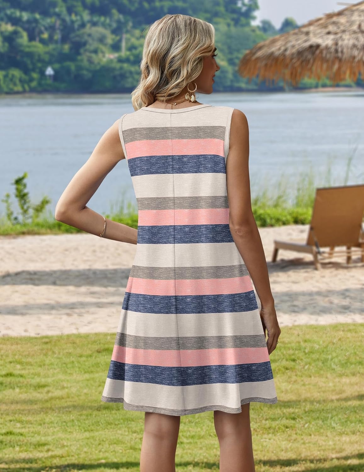 image:imageZeagoo Womens Summer Dress 2026 Sleeveless Casual ALine Tshirt SundressesTw669