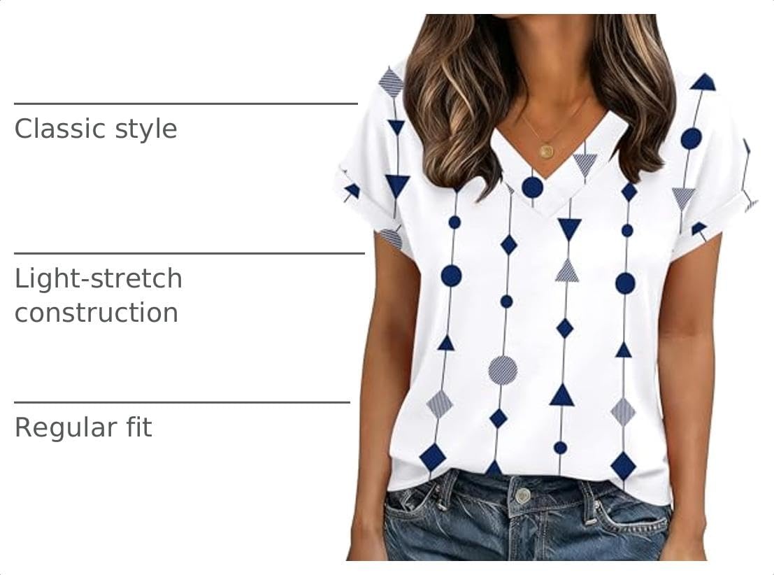 image:imageZeagoo Womens Summer Tops Rolled Short Sleeve Shirts Dressy Casual BlousesFigurejh599