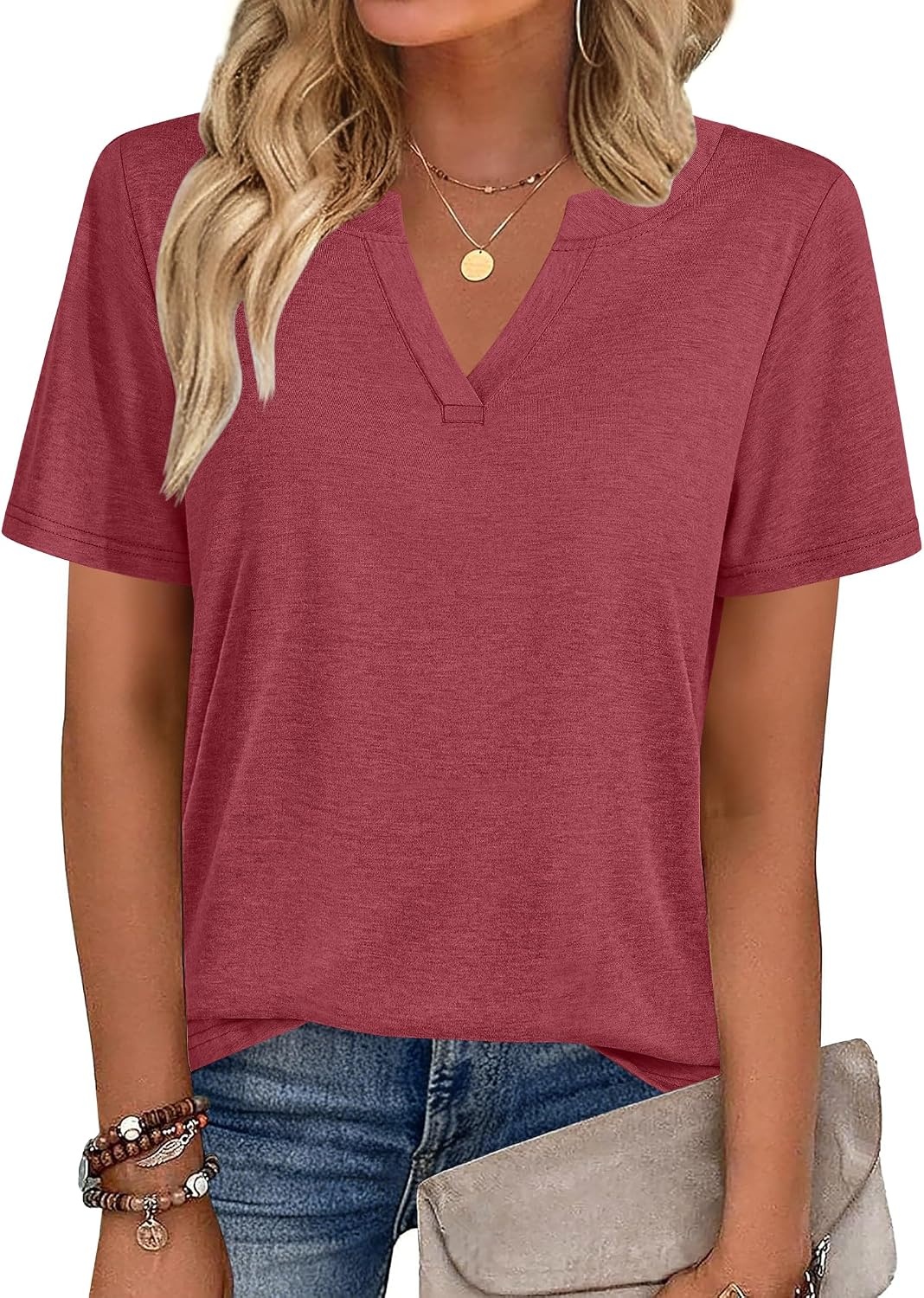 image:imageZeagoo Womens Tops Short Sleeve V Neck Tee Shirts Cute Dressy CasualBred