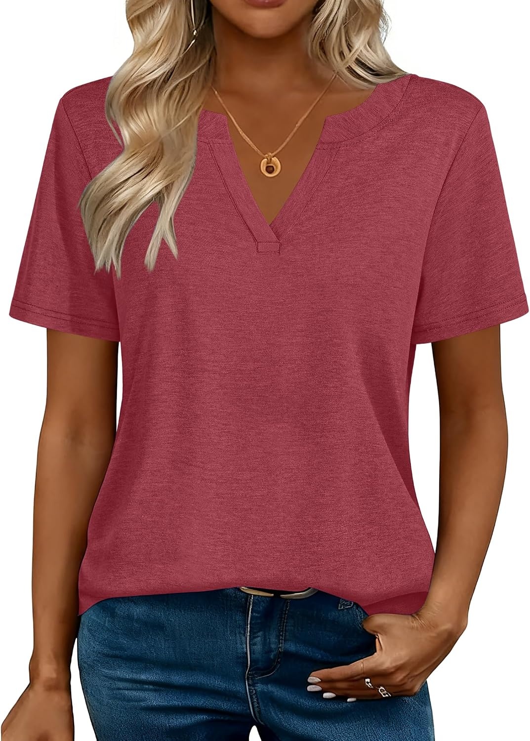 image:imageZeagoo Womens Tops Short Sleeve V Neck Tee Shirts Cute Dressy CasualBred