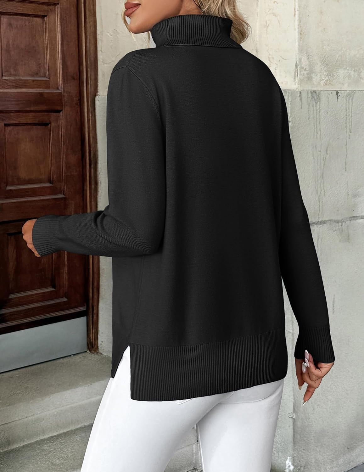 image:imageZeagoo Womens Turtleneck Sweater Long Sleeve Casual Knit Pullover Top 2026Black