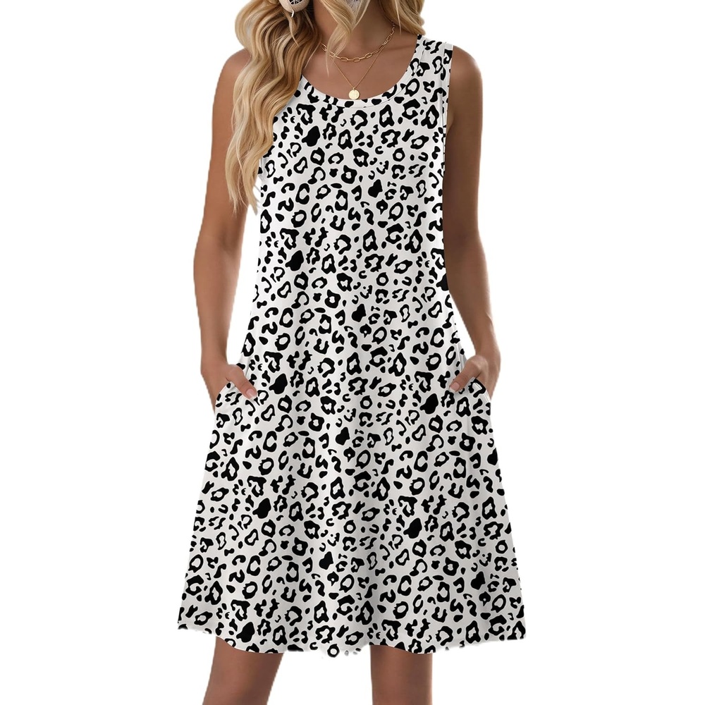 image:imageZeagoo Womens Summer Dress 2026 Sleeveless Casual ALine Tshirt SundressesAn19