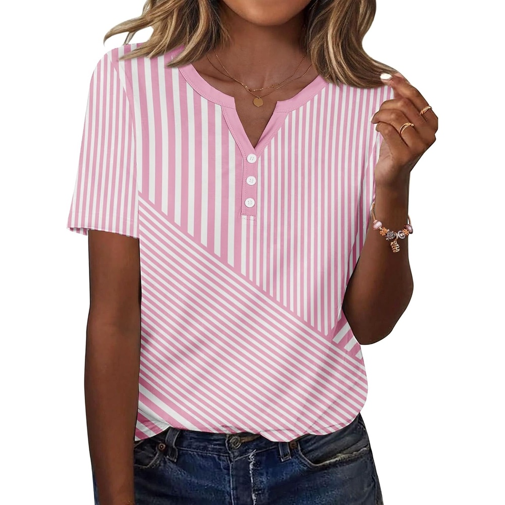 image:imageZeagoo Womens Summer Tops Casual Short Sleeve V Neck T Shirts Dressy BlouseTz300