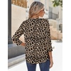 Zeagoo 3/4 Sleeve Tops for Women Crew Neck Blouses Pleated Casual Shirts Fall Work Clothes 2026(Leopard An284)