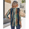 Zeagoo 3/4 Sleeve Tops for Women Crew Neck Blouses Pleated Casual Shirts Fall Work Clothes 2026(Multi Striped Cx89)