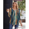 Zeagoo 3/4 Sleeve Tops for Women Crew Neck Blouses Pleated Casual Shirts Fall Work Clothes 2026(Multi Striped Cx89)