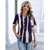 Zeagoo Button Down Shirts for Women Short Sleeve Tops Dressy Casual Blouses(Cx327-graphics)