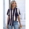 Zeagoo Button Down Shirts for Women Short Sleeve Tops Dressy Casual Blouses(Cx327-graphics)