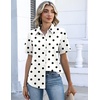 Zeagoo Button Down Shirts for Women Short Sleeve Tops Dressy Casual Blouses(Jh592- Polka Dots)