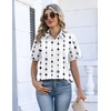 Zeagoo Button Down Shirts for Women Short Sleeve Tops Dressy Casual Blouses(Jh599)
