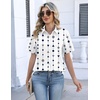 Zeagoo Button Down Shirts for Women Short Sleeve Tops Dressy Casual Blouses(Jh599)