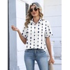 Zeagoo Button Down Shirts for Women Short Sleeve Tops Dressy Casual Blouses(Jh599)