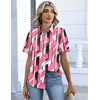 Zeagoo Button Down Shirts for Women Short Sleeve Tops Dressy Casual Blouses(Jh603-pink)
