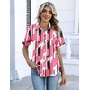 Zeagoo Button Down Shirts for Women Short Sleeve Tops Dressy Casual Blouses(Jh603-pink)