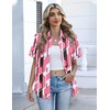 Zeagoo Button Down Shirts for Women Short Sleeve Tops Dressy Casual Blouses(Jh603-pink)
