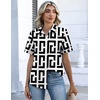 Zeagoo Button Down Shirts for Women Short Sleeve Tops Dressy Casual Blouses(Jh608- Geometry)