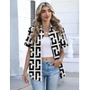 Zeagoo Button Down Shirts for Women Short Sleeve Tops Dressy Casual Blouses(Jh608- Geometry)