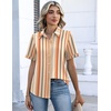 Zeagoo Button Down Shirts for Women Short Sleeve Tops Dressy Casual Blouses(Tw720-stripe)