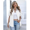 Zeagoo Button Down Shirts for Women Short Sleeve Tops Dressy Casual Blouses(White)