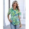 Zeagoo Button Down Shirts for Women Short Sleeve Tops Dressy Casual Blouses(Yg2-multicolored)