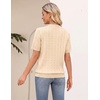 Zeagoo Cable Short Sleeve Sweaters for Women Summer Spring Cute Tops 2026 Trendy Business Causal Outfits Work Blouses Clothes(Apricot)