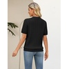 Zeagoo Cable Short Sleeve Sweaters for Women Summer Spring Cute Tops 2026 Trendy Business Causal Outfits Work Blouses Clothes(Black)