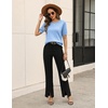 Zeagoo Cable Short Sleeve Sweaters for Women Summer Spring Cute Tops 2026 Trendy Business Causal Outfits Work Blouses Clothes(Blue)