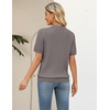 Zeagoo Cable Short Sleeve Sweaters for Women Summer Spring Cute Tops 2026 Trendy Business Causal Outfits Work Blouses Clothes(Coffee)