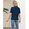 Zeagoo Cable Short Sleeve Sweaters for Women Summer Spring Cute Tops 2026 Trendy Business Causal Outfits Work Blouses Clothes(Dark Blue)