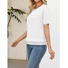 Zeagoo Cable Short Sleeve Sweaters for Women Summer Spring Cute Tops 2026 Trendy Business Causal Outfits Work Blouses Clothes(White)