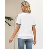 Zeagoo Cable Short Sleeve Sweaters for Women Summer Spring Cute Tops 2026 Trendy Business Causal Outfits Work Blouses Clothes(White Color Block)