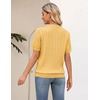 Zeagoo Cable Short Sleeve Sweaters for Women Summer Spring Cute Tops 2026 Trendy Business Causal Outfits Work Blouses Clothes(Yellow)