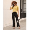 Zeagoo Cable Short Sleeve Sweaters for Women Summer Spring Cute Tops 2026 Trendy Business Causal Outfits Work Blouses Clothes(Yellow)