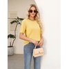 Zeagoo Cable Short Sleeve Sweaters for Women Summer Spring Cute Tops 2026 Trendy Business Causal Outfits Work Blouses Clothes(Yellow)