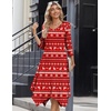 Zeagoo Midi Dresses Women 2026 Dress 3/4 Sleeve Casual Dresses with Pockets A Line Summer Beach Sundress(Christmas Elk)