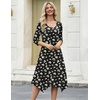 Zeagoo Midi Dresses Women 2026 Dress 3/4 Sleeve Casual Dresses with Pockets A Line Summer Beach Sundress(Daisy)