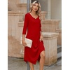 Zeagoo Midi Dresses Women 2026 Dress 3/4 Sleeve Casual Dresses with Pockets A Line Summer Beach Sundress(Der)