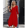 Zeagoo Midi Dresses Women 2026 Dress 3/4 Sleeve Casual Dresses with Pockets A Line Summer Beach Sundress(Der)
