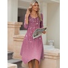 Zeagoo Midi Dresses Women 2026 Dress 3/4 Sleeve Casual Dresses with Pockets A Line Summer Beach Sundress(Floral Purple)