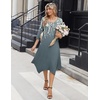 Zeagoo Midi Dresses Women 2026 Dress 3/4 Sleeve Casual Dresses with Pockets A Line Summer Beach Sundress(Green Floral)